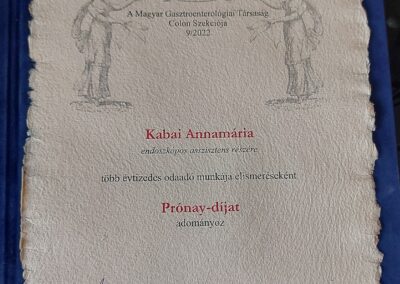 Kabai Annamária - Prónay díj 2022